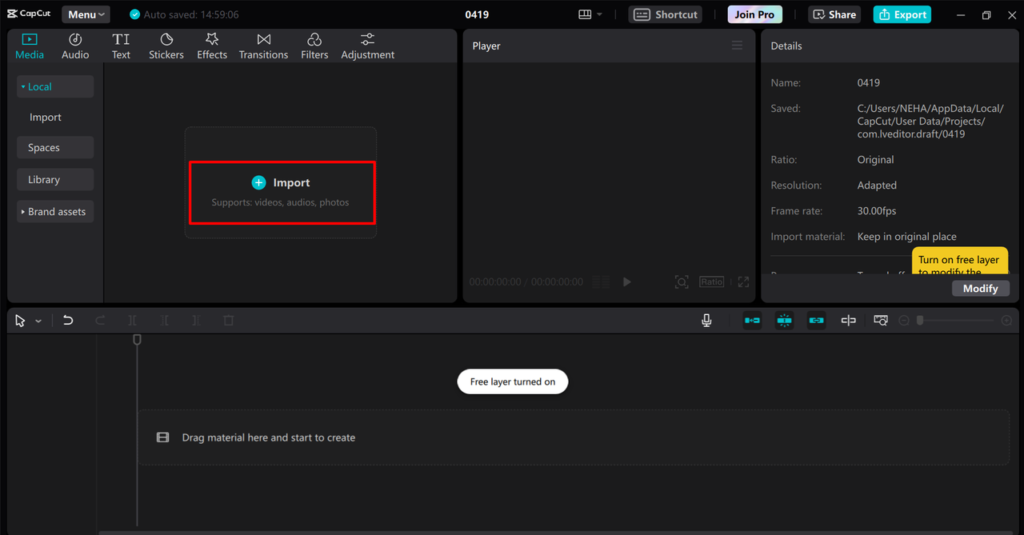 Import Your Video