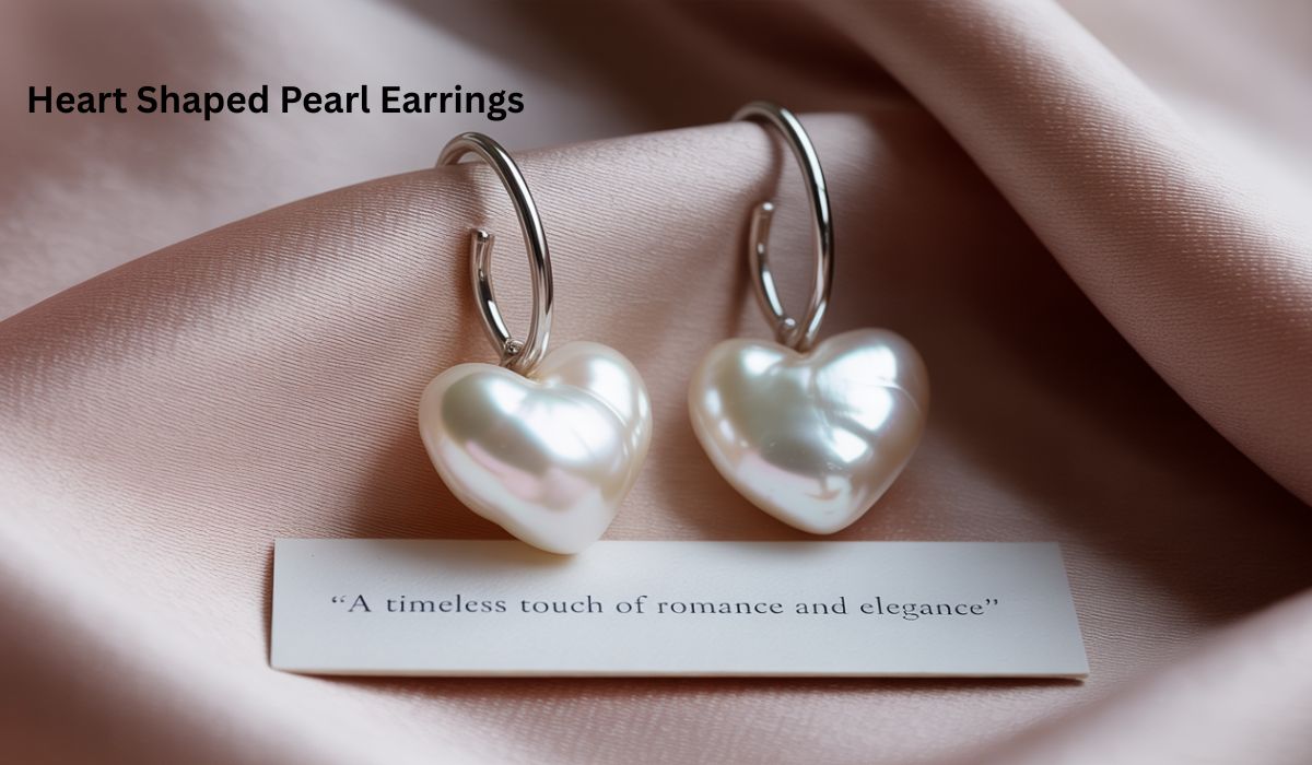 Heart Shaped Pearl Earrings