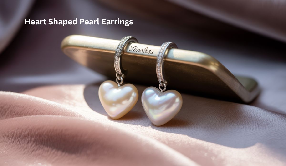 Heart Shaped Pearl Earrings