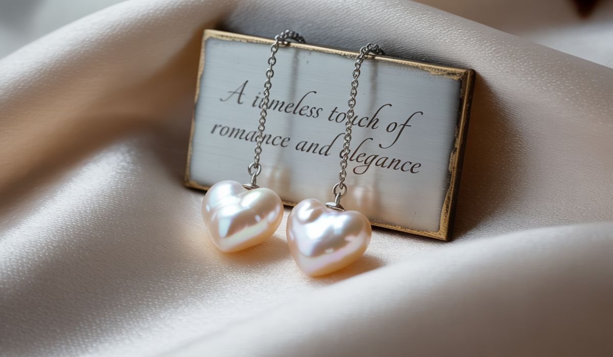 Heart Shaped Pearl Earrings